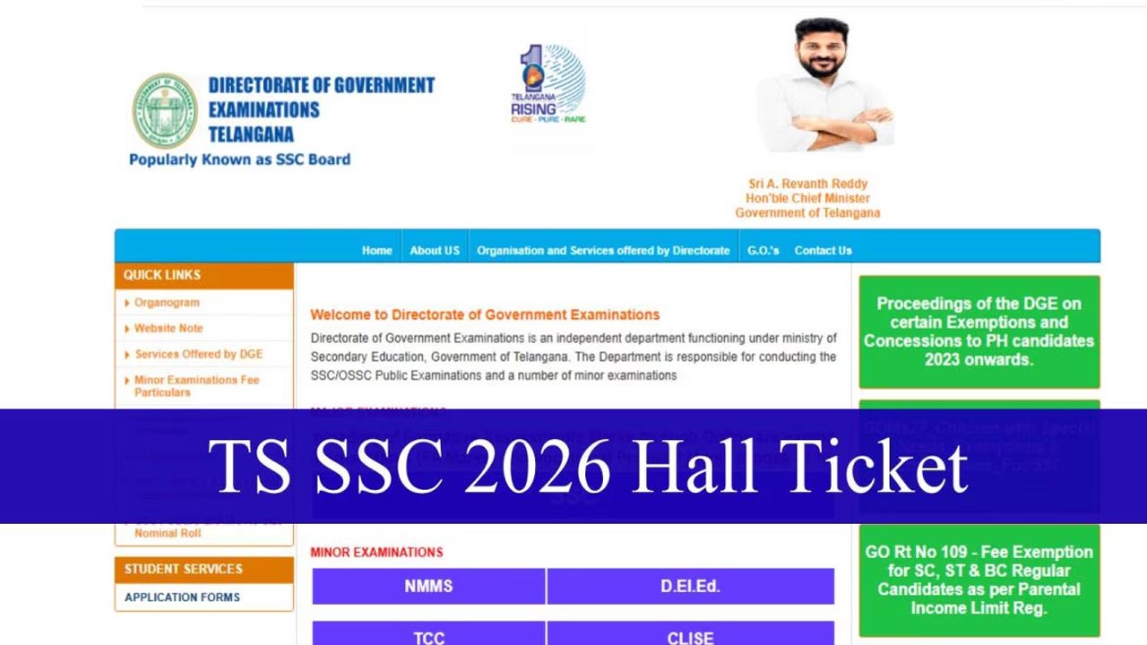 Telangana Ssc 10th Hall Tickets