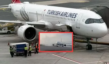 Turkish Airlines Plane Catches Fire
