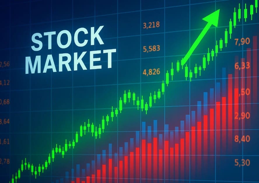 Sensex gains 889